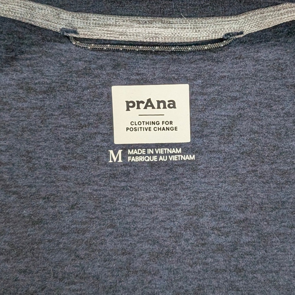 Prana Mens‎ Quarter Zip Pullover Heather Gray Thumbhole Back Pocket Size M 17x24 - Picture 4 of 9